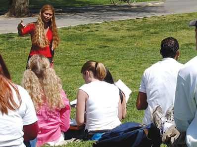 Photo: Students attend a outdoor class